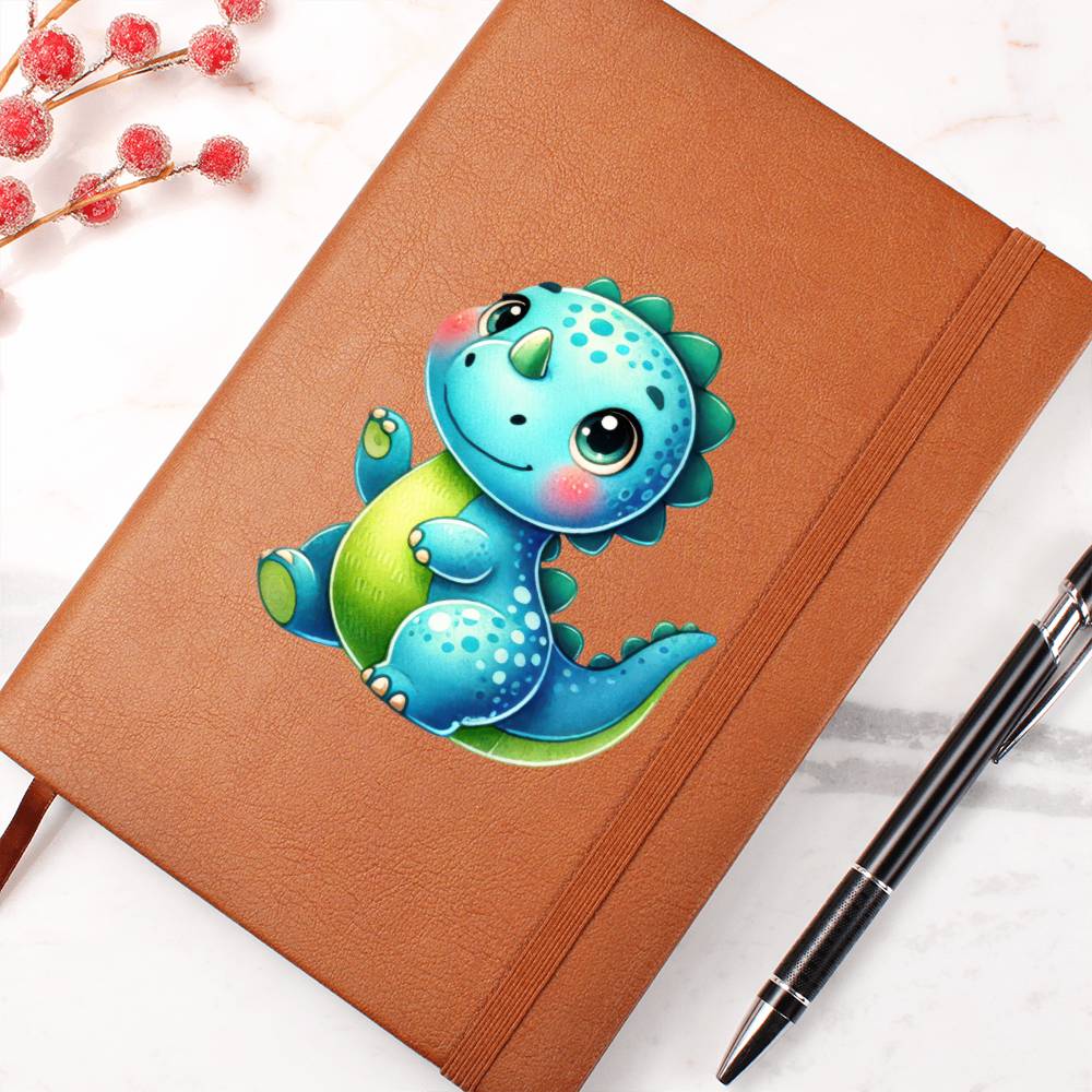 Colorful Baby Dinosaur 062 - Vegan Leather Journal