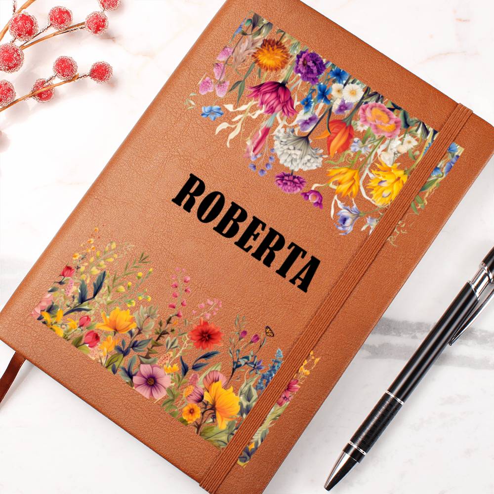 Roberta (Botanical Blooms) - Vegan Leather Journal