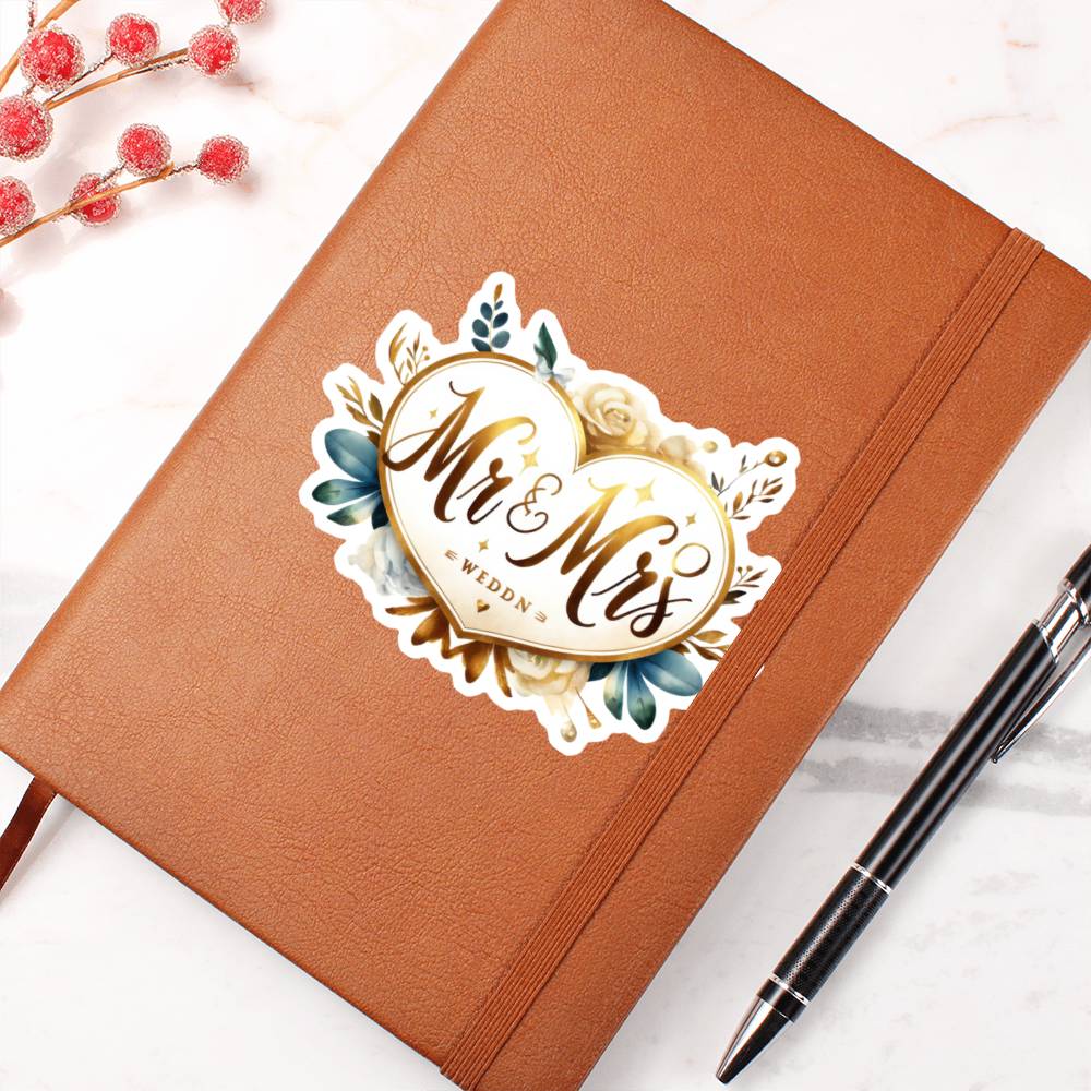 Luxury Wedding Decor Sticker 083 - Vegan Leather Journal