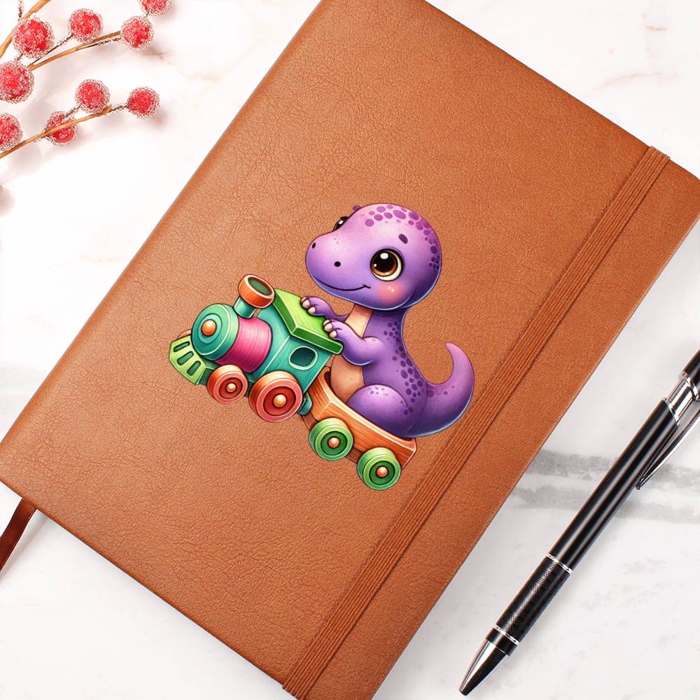 Colorful Baby Dinosaur 101 - Vegan Leather Journal