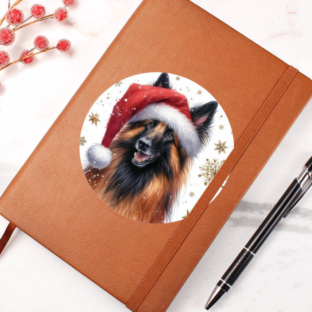 Christmas Dog - Belgian Tervuren - Vegan Leather Journal