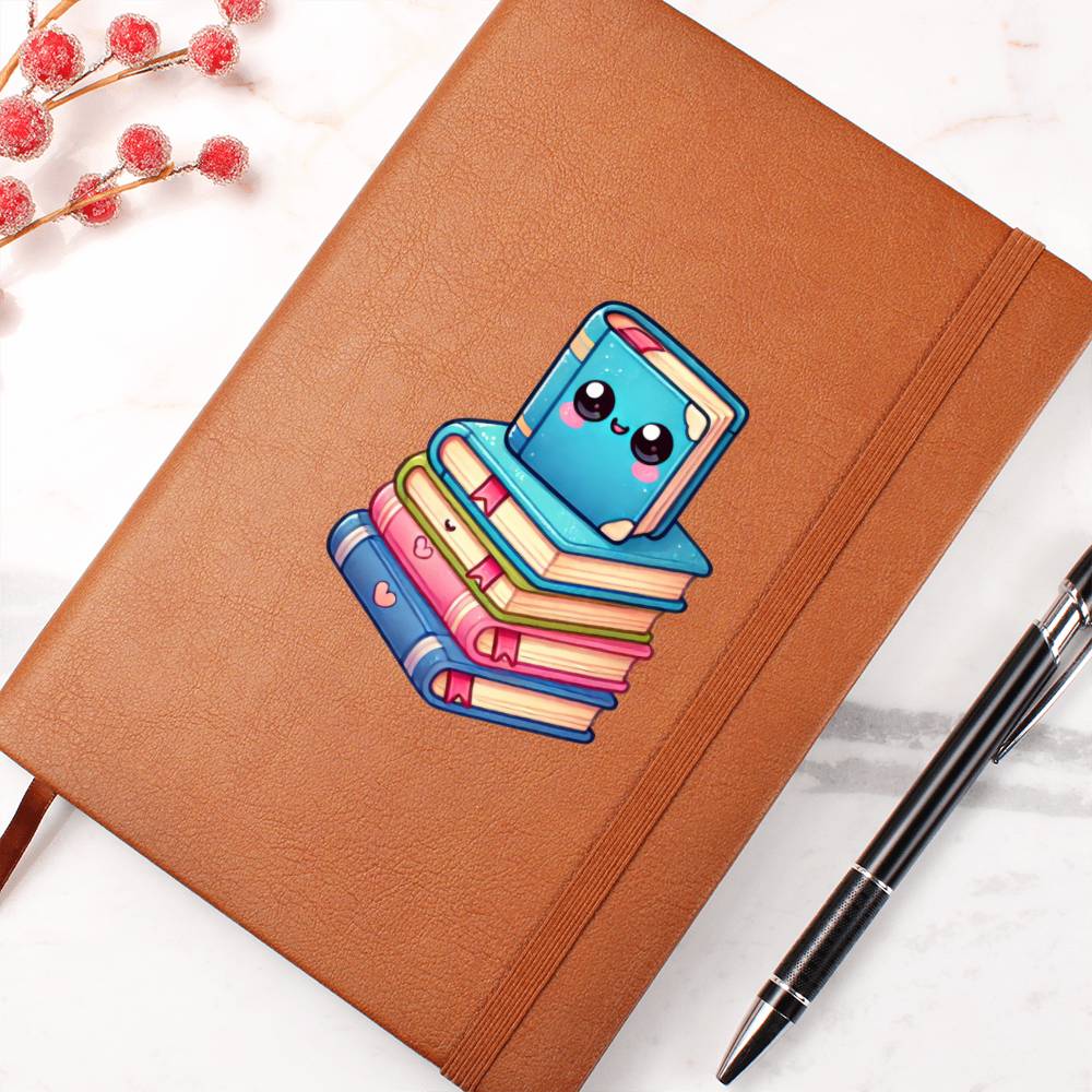 Cute Back to School Sticker 003 - Vegan Leather Journal