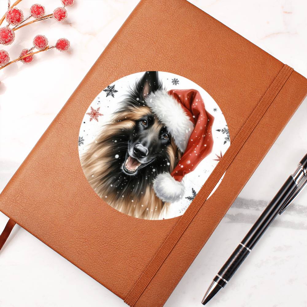 Christmas Dog - Belgian Shepherd Laekenois - Vegan Leather Journal