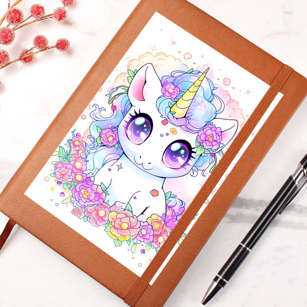 Cute Unicorn 079 - Vegan Leather Journal