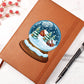 Watercolor Christmas Snow Globe 041 - Vegan Leather Journal