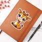 Cute Giraffe sticker 59 - Vegan Leather Journal