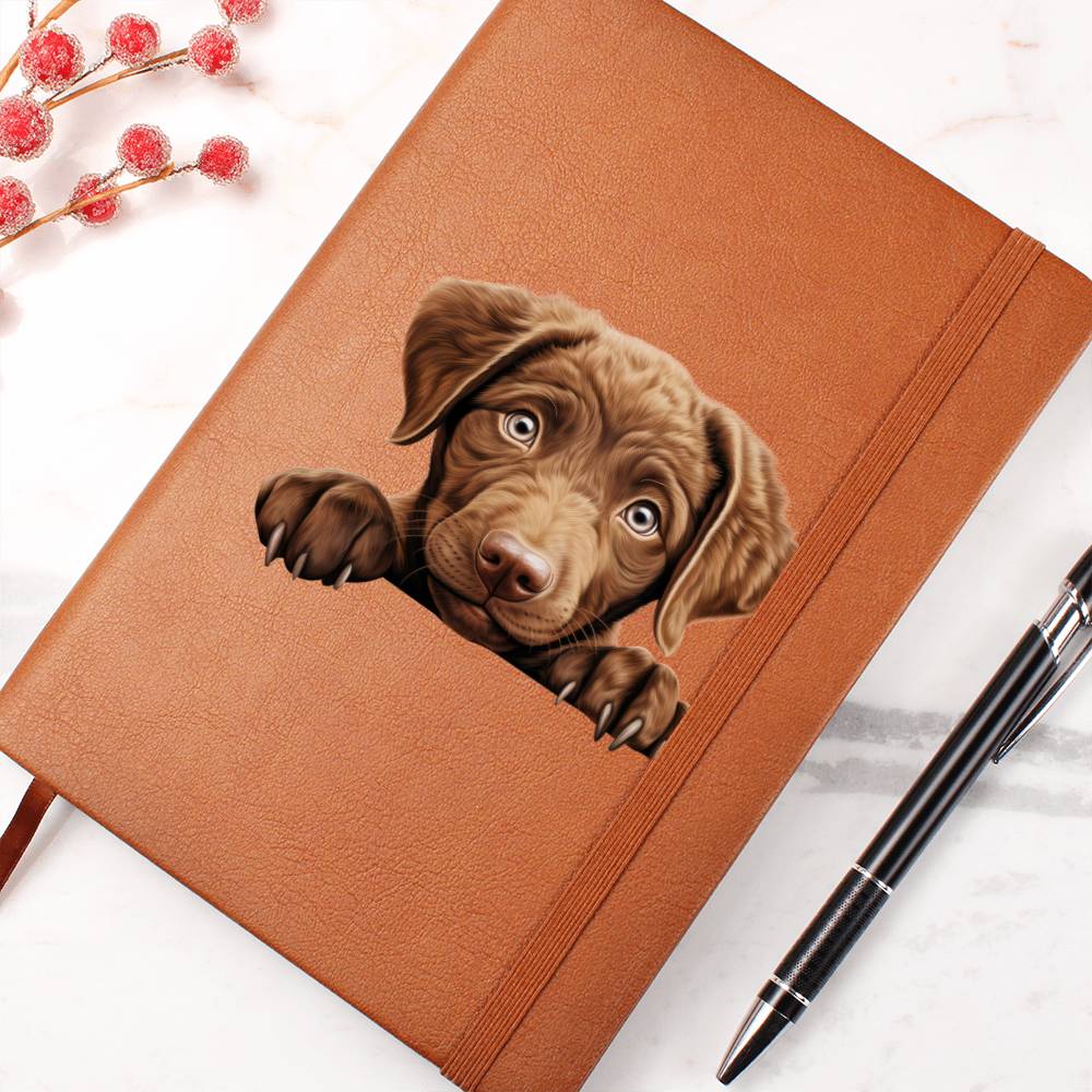 Chesapeake Bay Retriever Peeking - Vegan Leather Journal