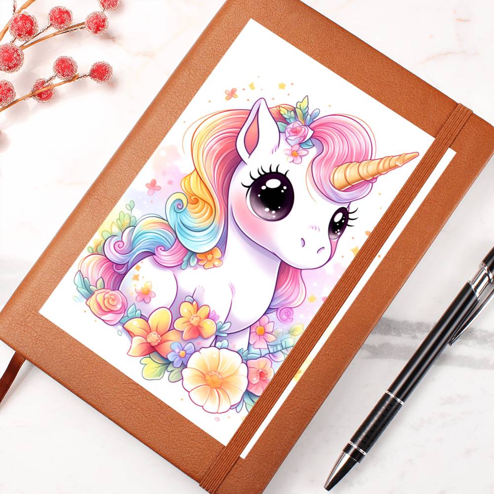 Cute Unicorn 060 - Vegan Leather Journal