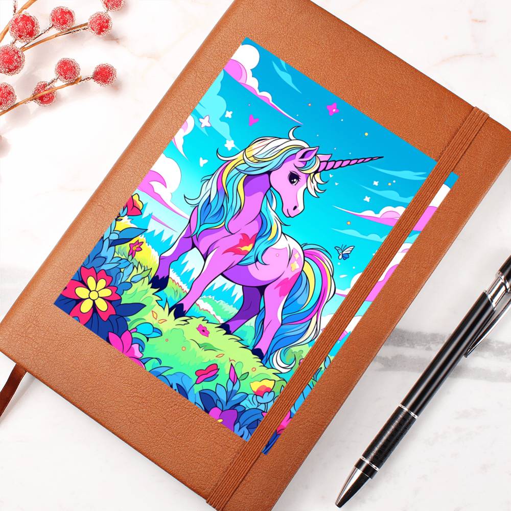 Cute Unicorn 082 - Vegan Leather Journal