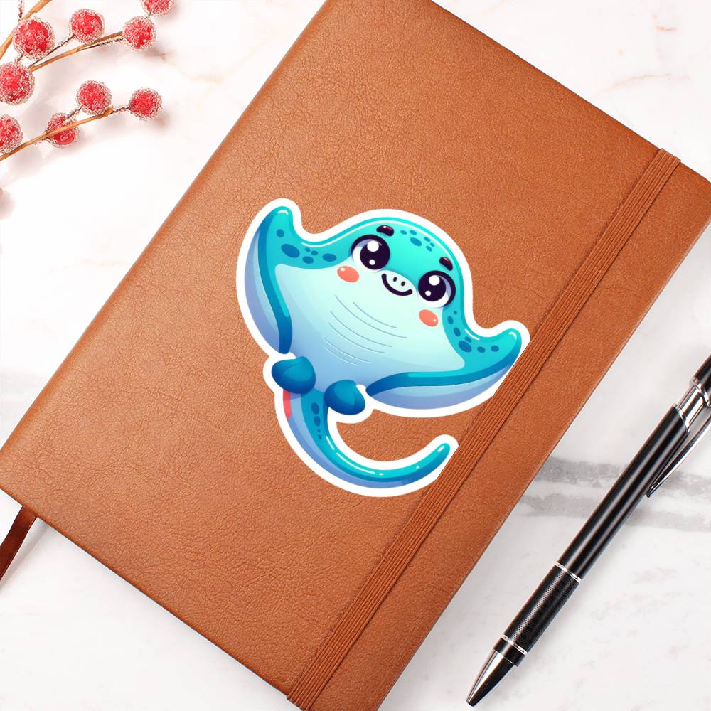 Cute Stingray sticker 181 - Vegan Leather Journal