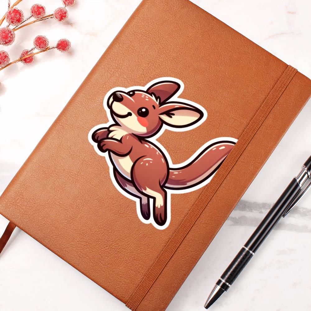 Cute Wallaby sticker 206 - Vegan Leather Journal
