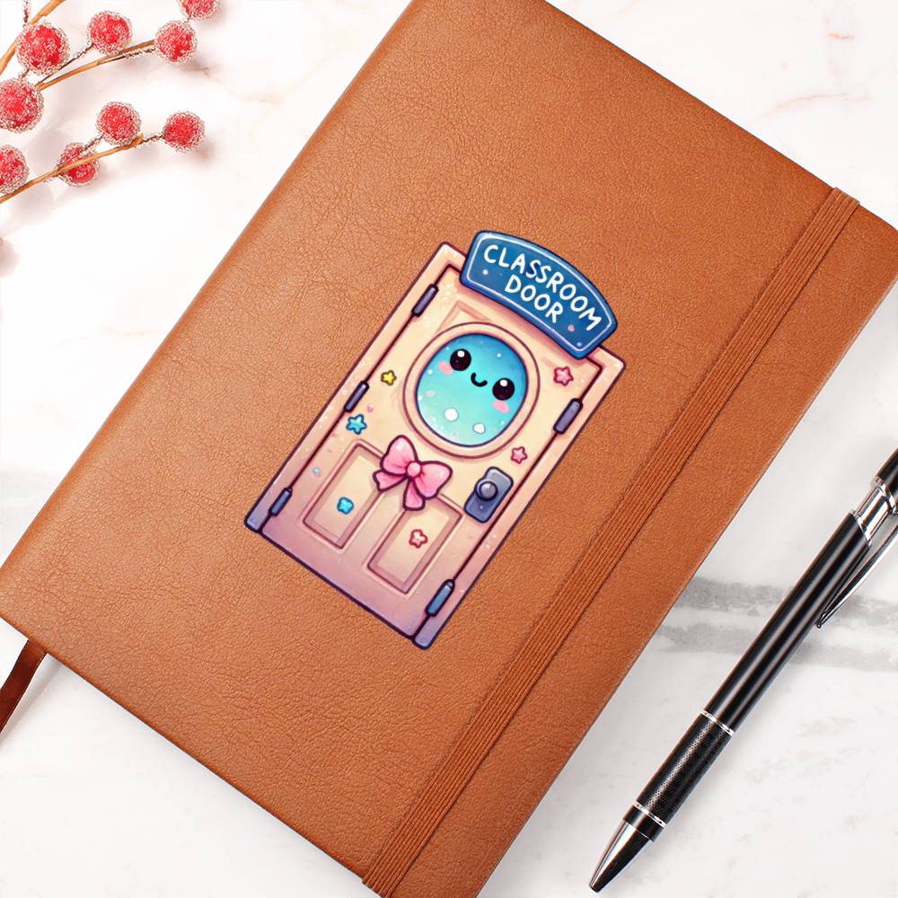 Cute Back to School Sticker 053 - Vegan Leather Journal