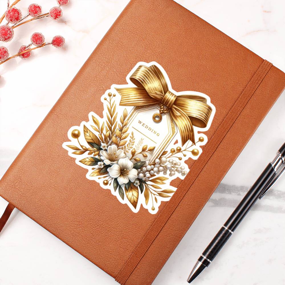 Luxury Wedding Decor Sticker 049 - Vegan Leather Journal