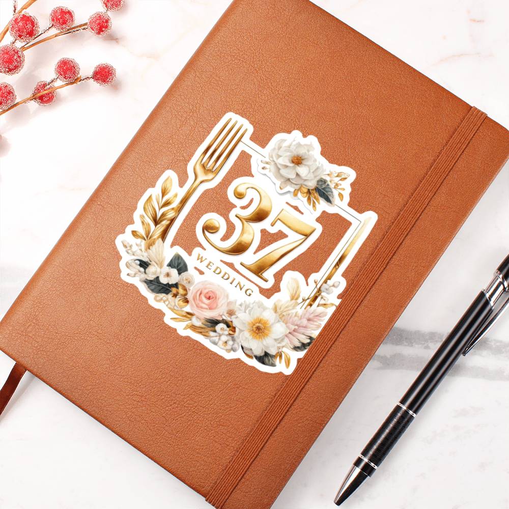 Luxury Wedding Decor Sticker 041 - Vegan Leather Journal