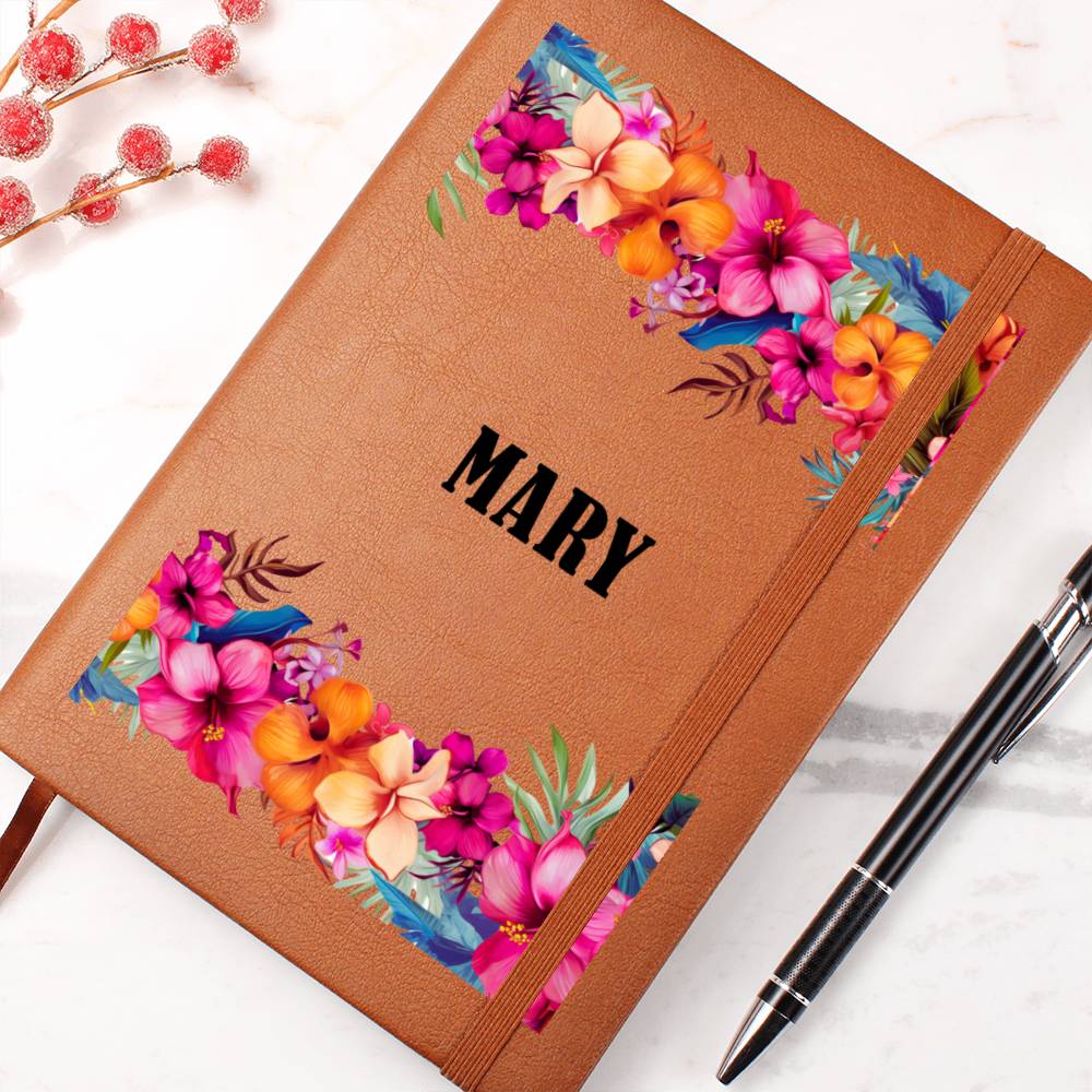 Mary (Tropical Flowers) - Vegan Leather Journal