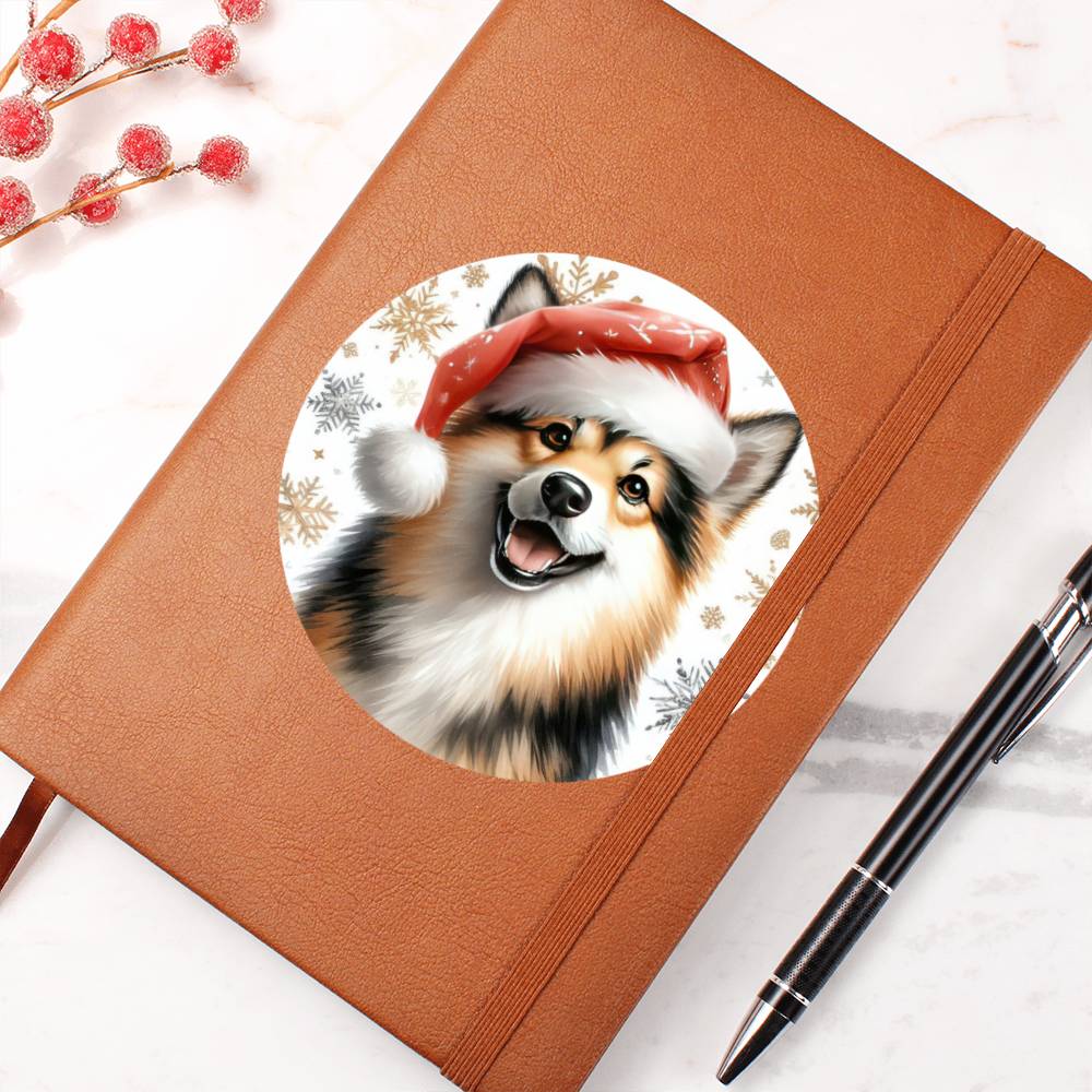 Christmas Dog - Norwegian Buhund - Vegan Leather Journal