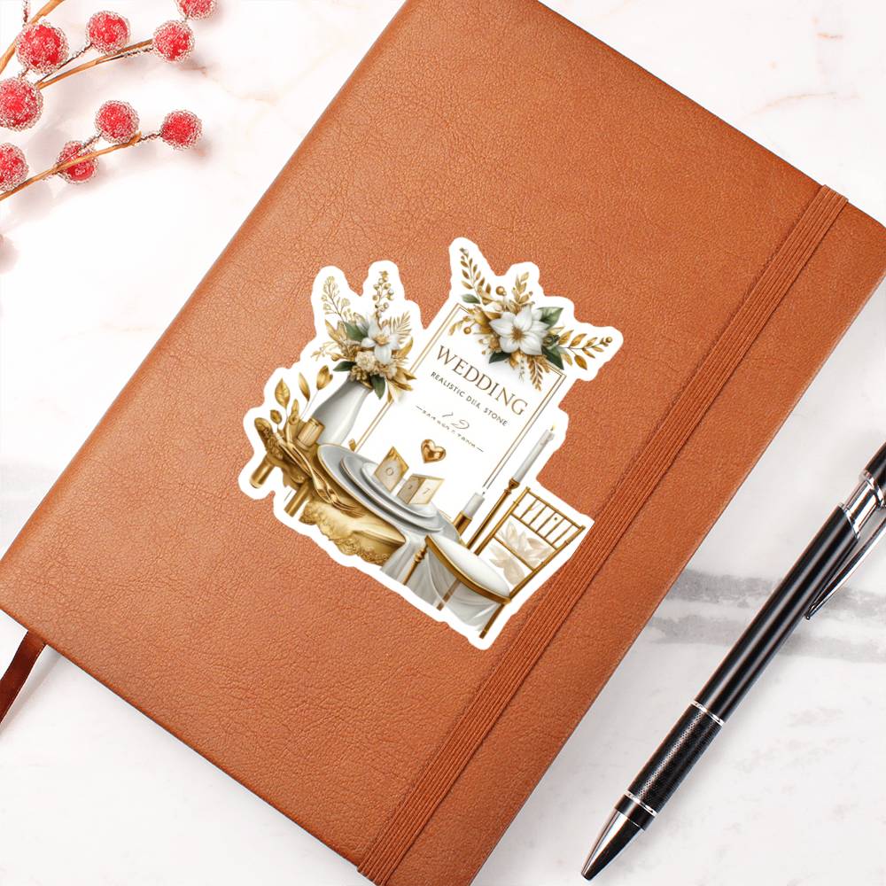 Luxury Wedding Decor Sticker 021 - Vegan Leather Journal