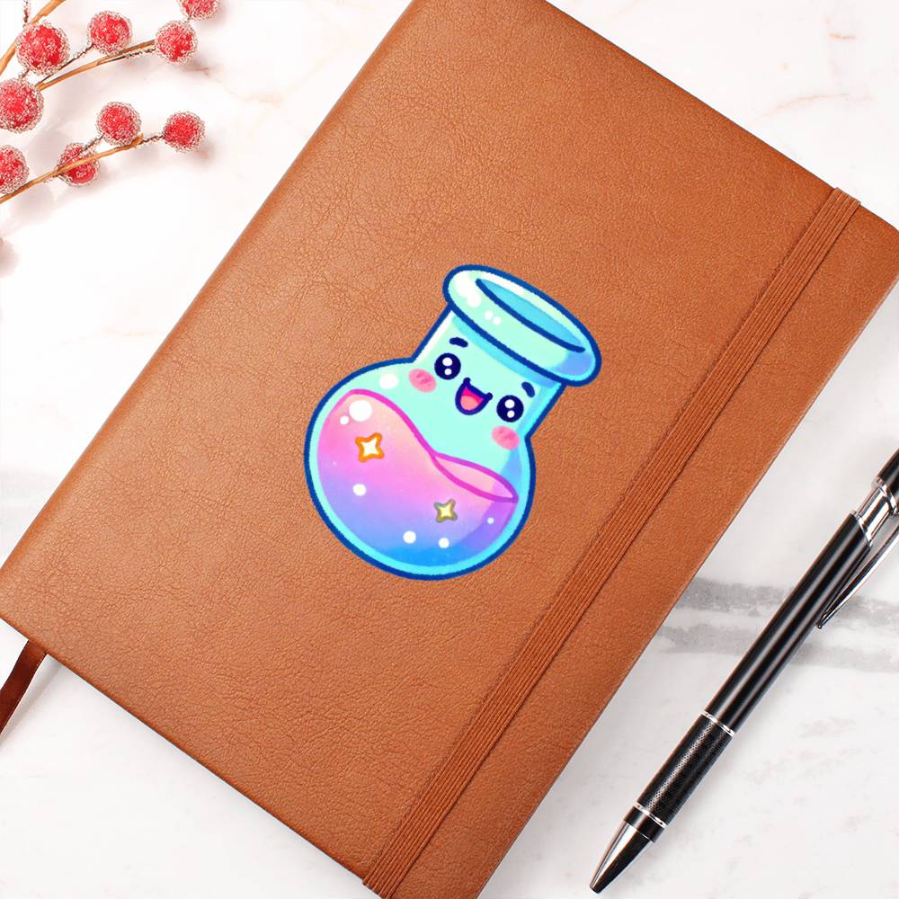 Cute Back to School Sticker 076 - Vegan Leather Journal