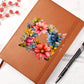 Floral Flower Wreath 002 - Vegan Leather Journal