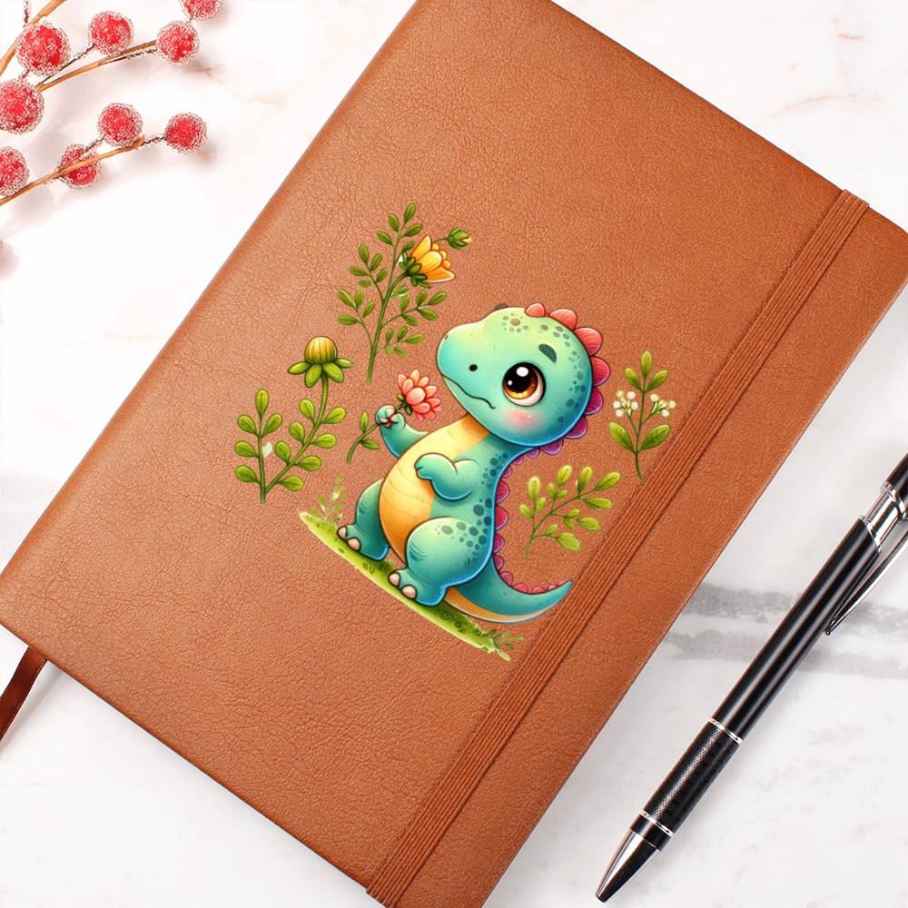 Colorful Baby Dinosaur 007 - Vegan Leather Journal