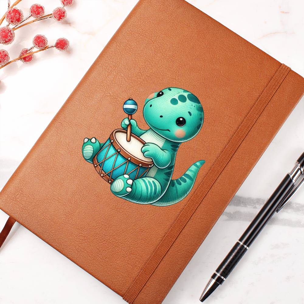 Colorful Baby Dinosaur 109 - Vegan Leather Journal