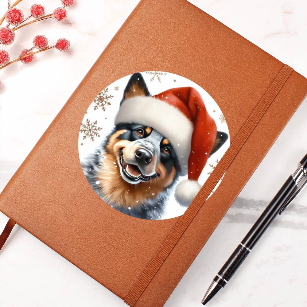 Christmas Dog - Australian Cattle Dog - Vegan Leather Journal