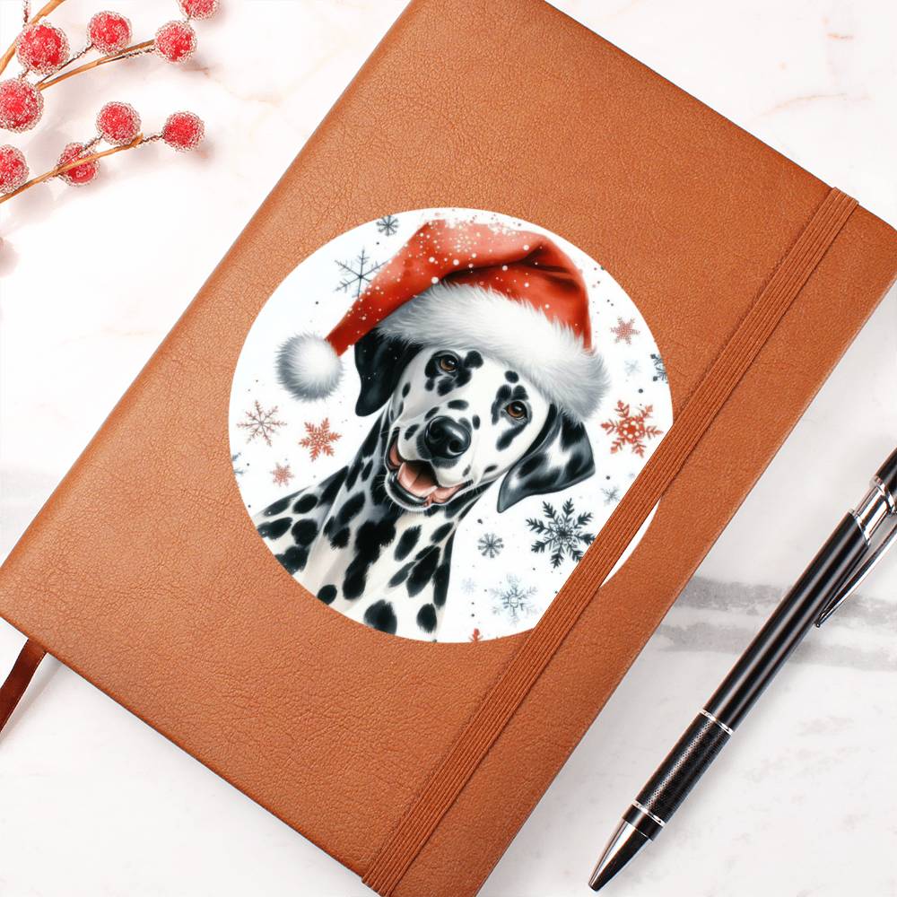 Christmas Dog - Dalmatian - Vegan Leather Journal