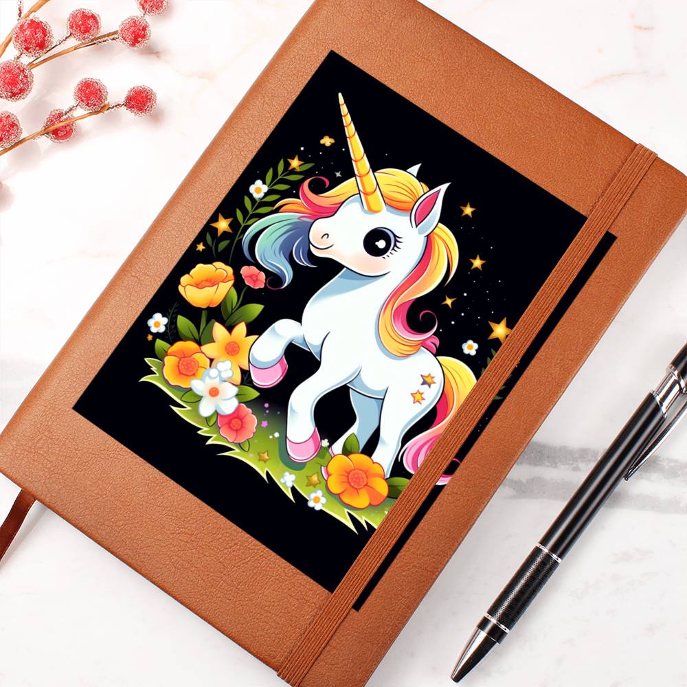 Cute Unicorn 102 - Vegan Leather Journal