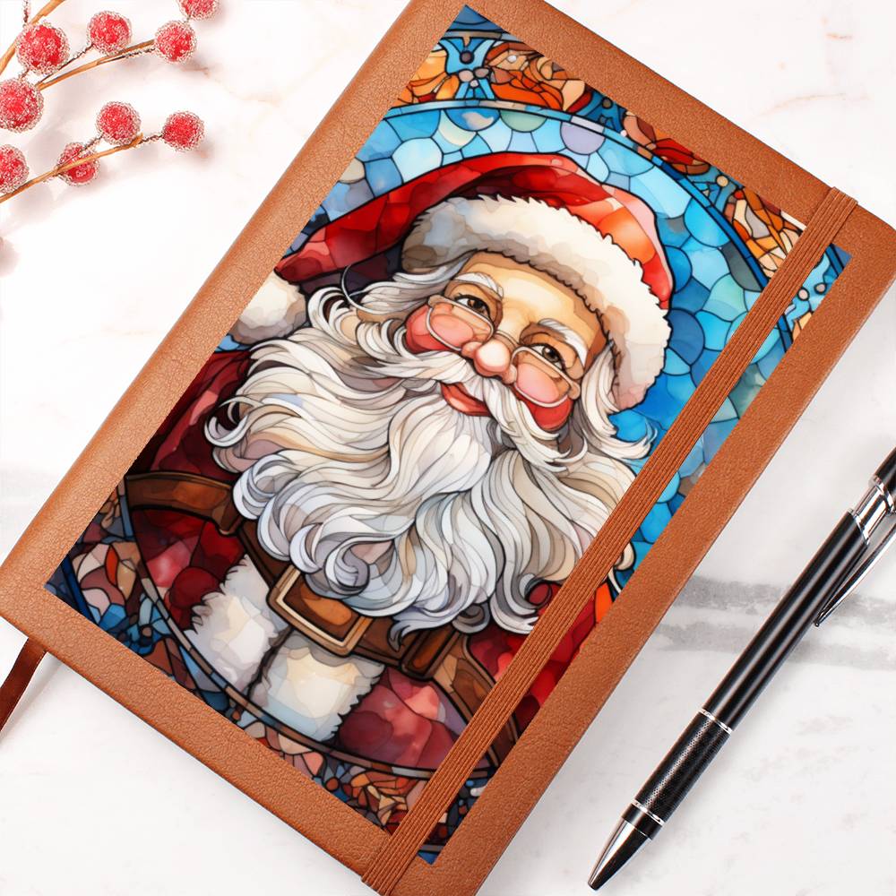 Christmas Stained Glass Design 013 - Vegan Leather Journal