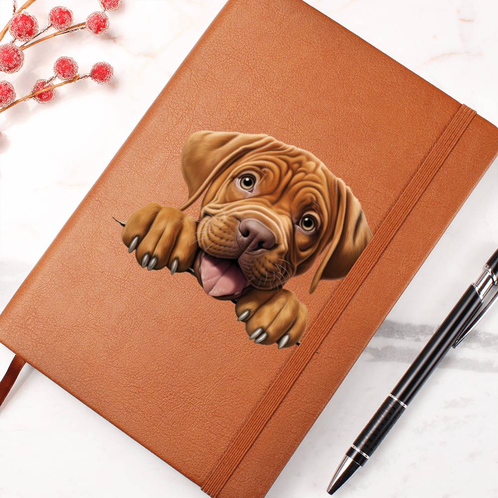 Dogue de Bordeaux Peeking - Vegan Leather Journal