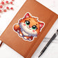 Cute Cat sticker 24 - Vegan Leather Journal
