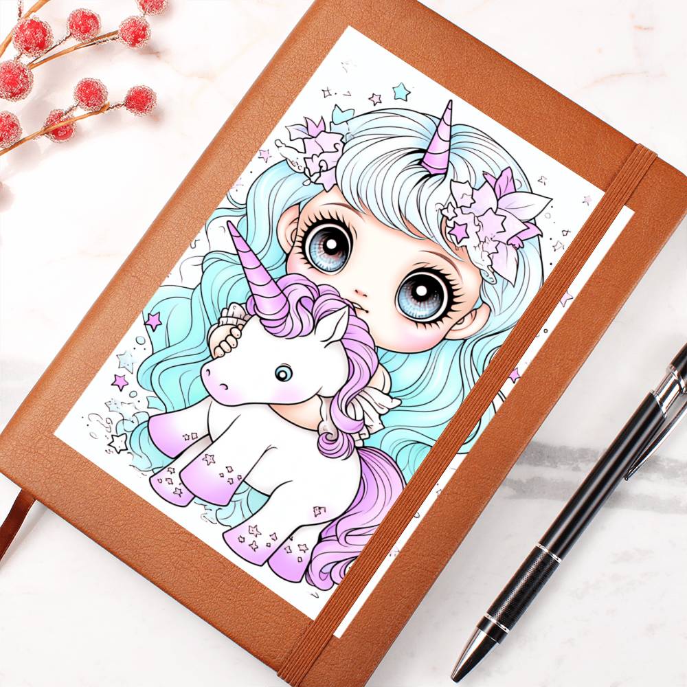 Cute Unicorn 034 - Vegan Leather Journal