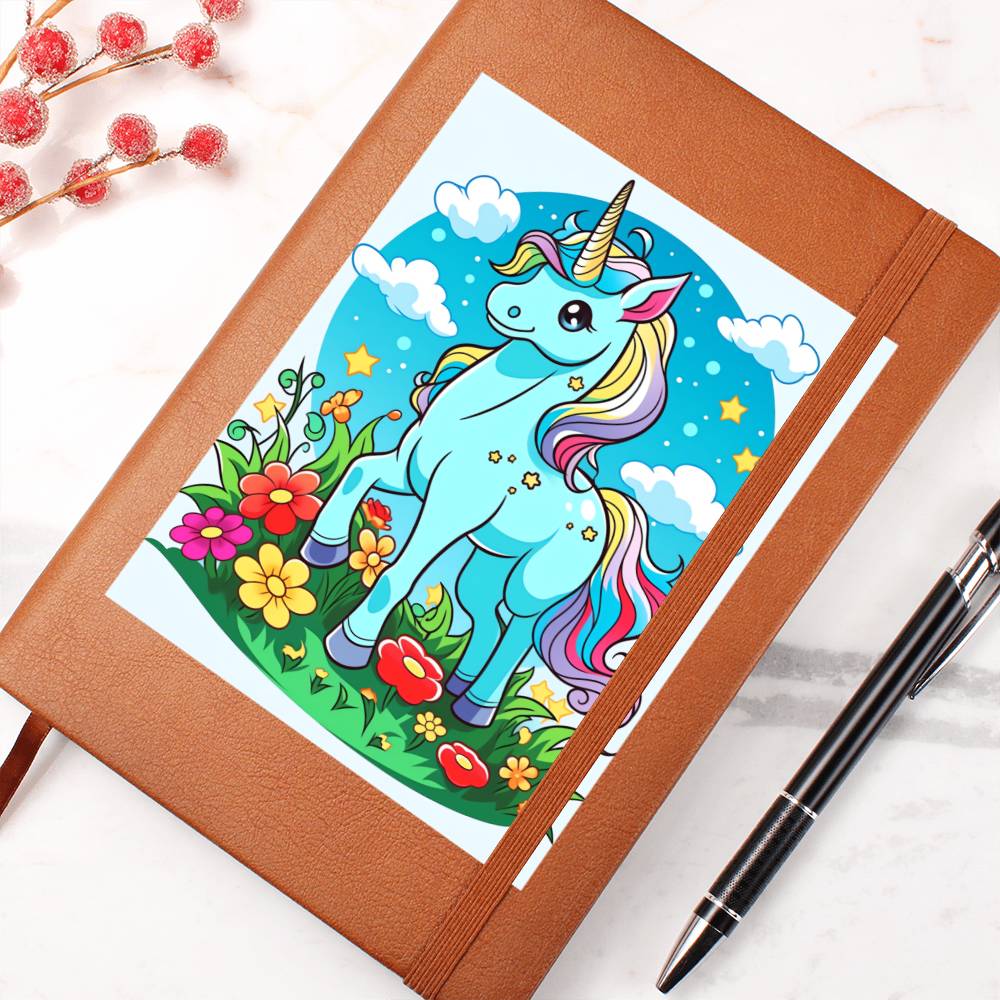 Cute Unicorn 073 - Vegan Leather Journal