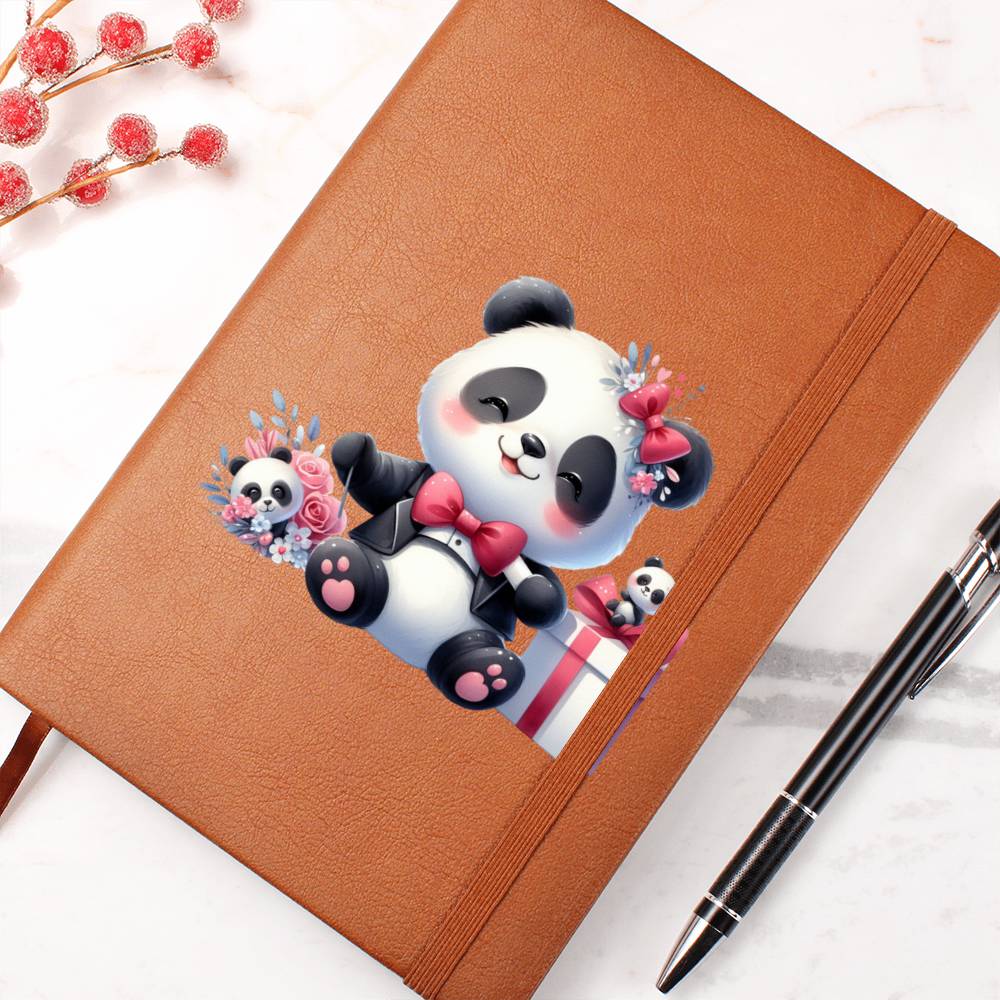 Valentine's Day Panda 008 - Vegan Leather Journal