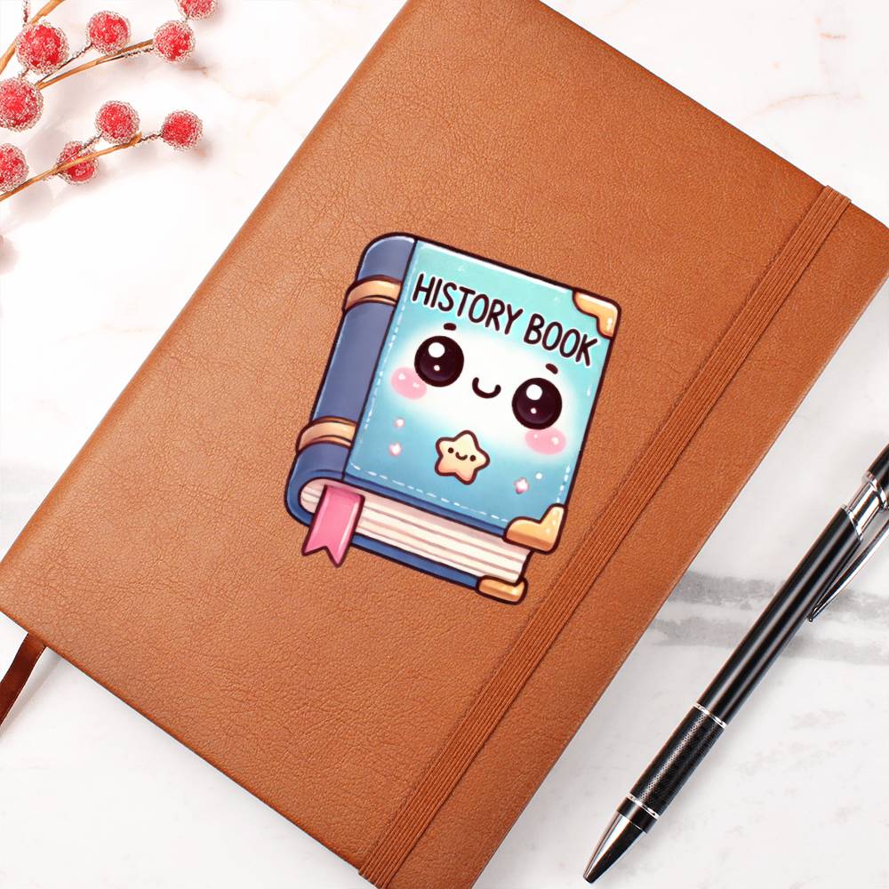 Cute Back to School Sticker 073 - Vegan Leather Journal