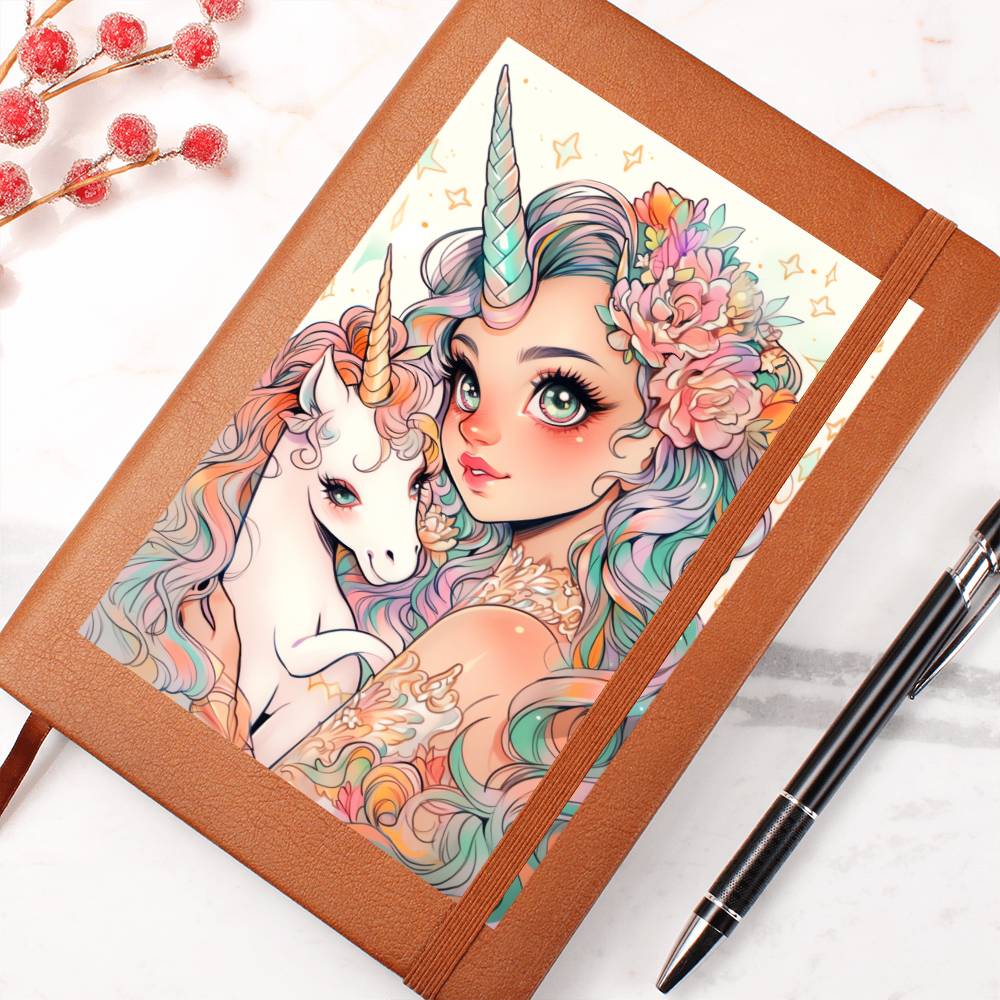 Cute Unicorn 116 - Vegan Leather Journal