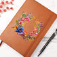Floral Flower Wreath 116 - Vegan Leather Journal
