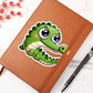 Cute Gharial sticker 57 - Vegan Leather Journal