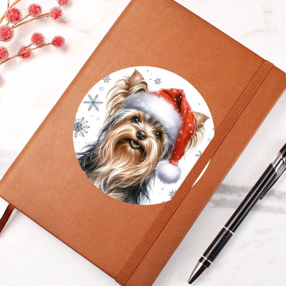 Christmas Dog - Yorkshire Terrier - Vegan Leather Journal