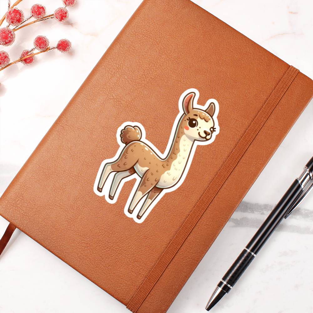Cute Vicuña sticker 209 - Vegan Leather Journal