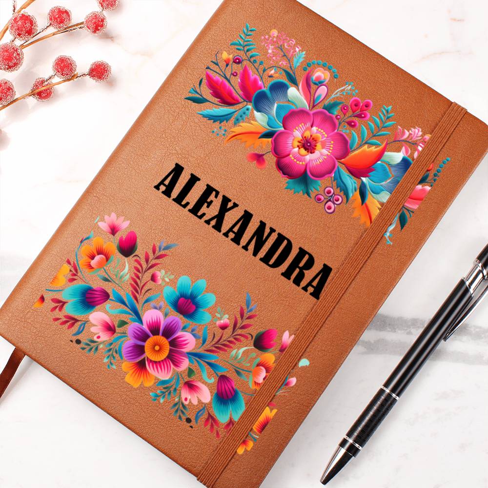 Alexandra (Mexican Flowers 2) - Vegan Leather Journal