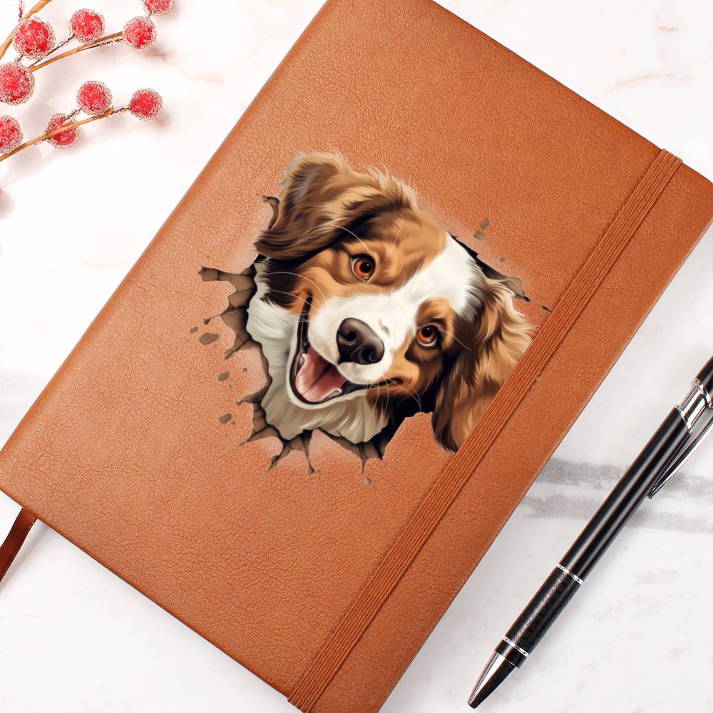 Kooikerhondje Peeking - Vegan Leather Journal