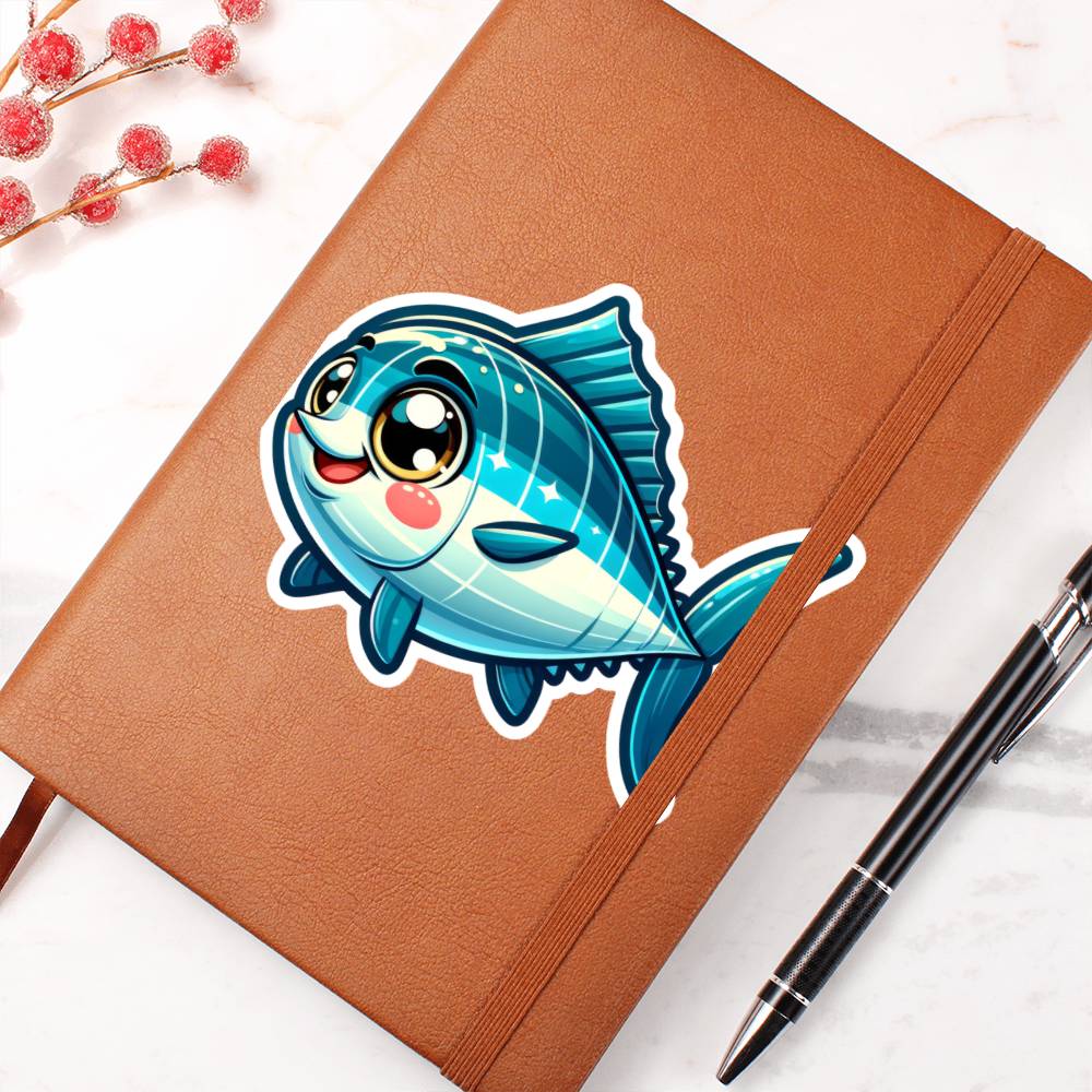 Cute Tuna sticker 199  - Vegan Leather Journal