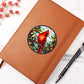 Christmas Red Cardinal Stained Glass Design 022 - Vegan Leather Journal