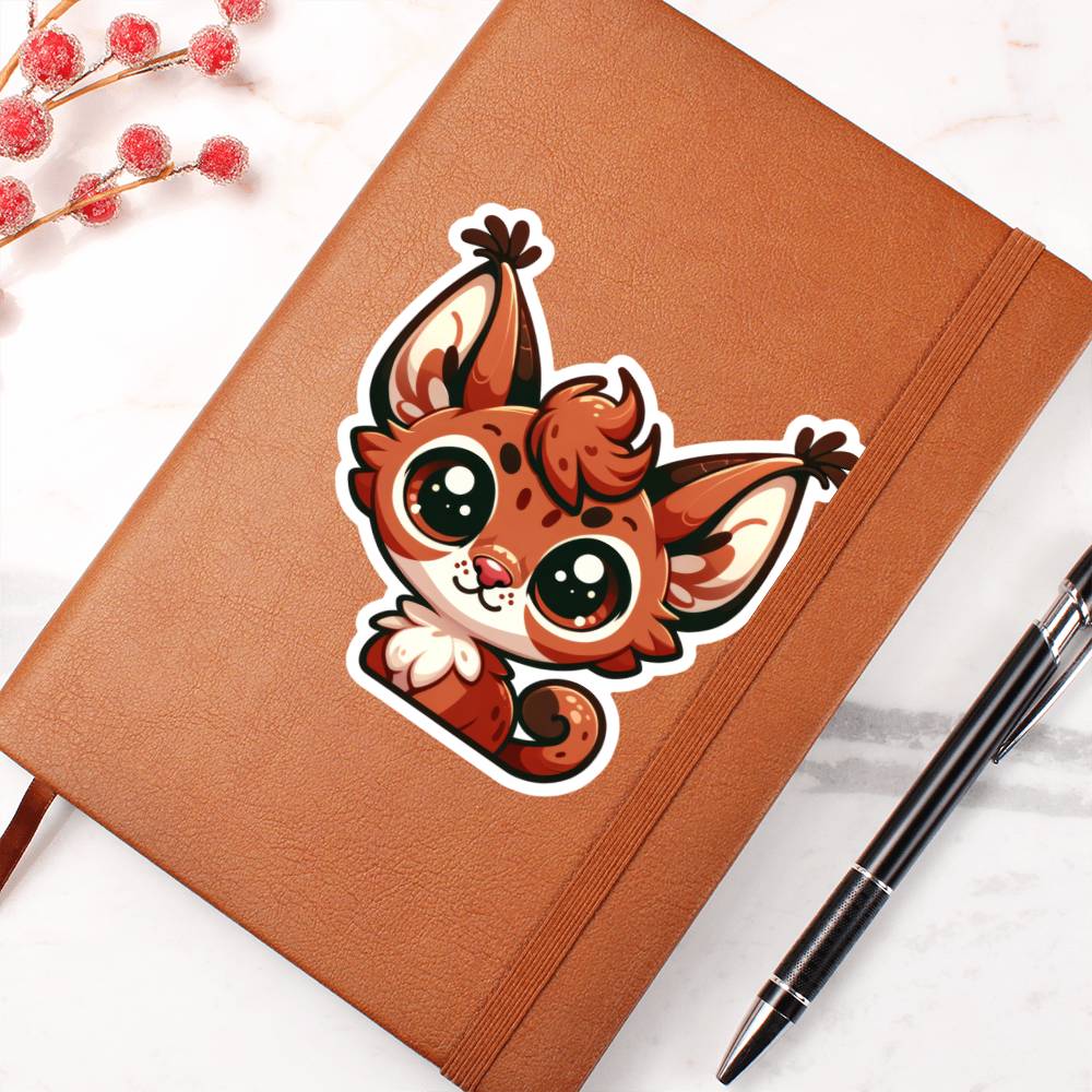 Cute Caracal sticker 21 - Vegan Leather Journal