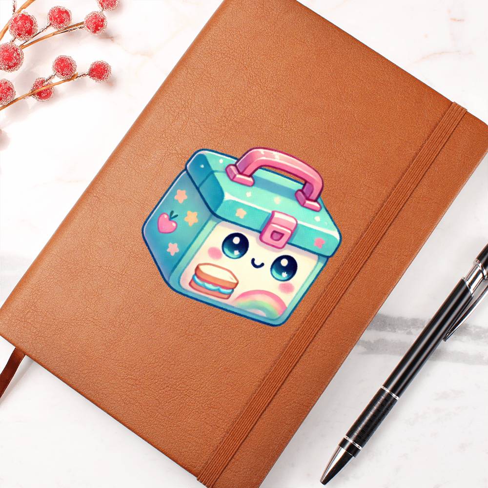 Cute Back to School Sticker 095 - Vegan Leather Journal