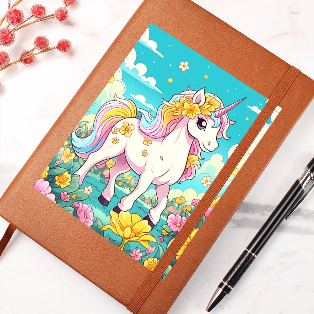 Cute Unicorn 119 - Vegan Leather Journal