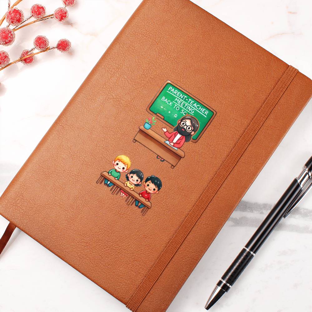 Cute Back to School Sticker 037 - Vegan Leather Journal