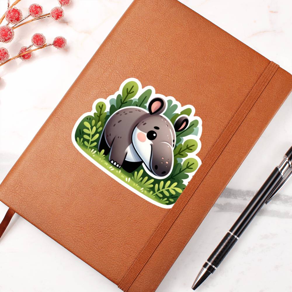 Cute Tapir sticker 188 - Vegan Leather Journal