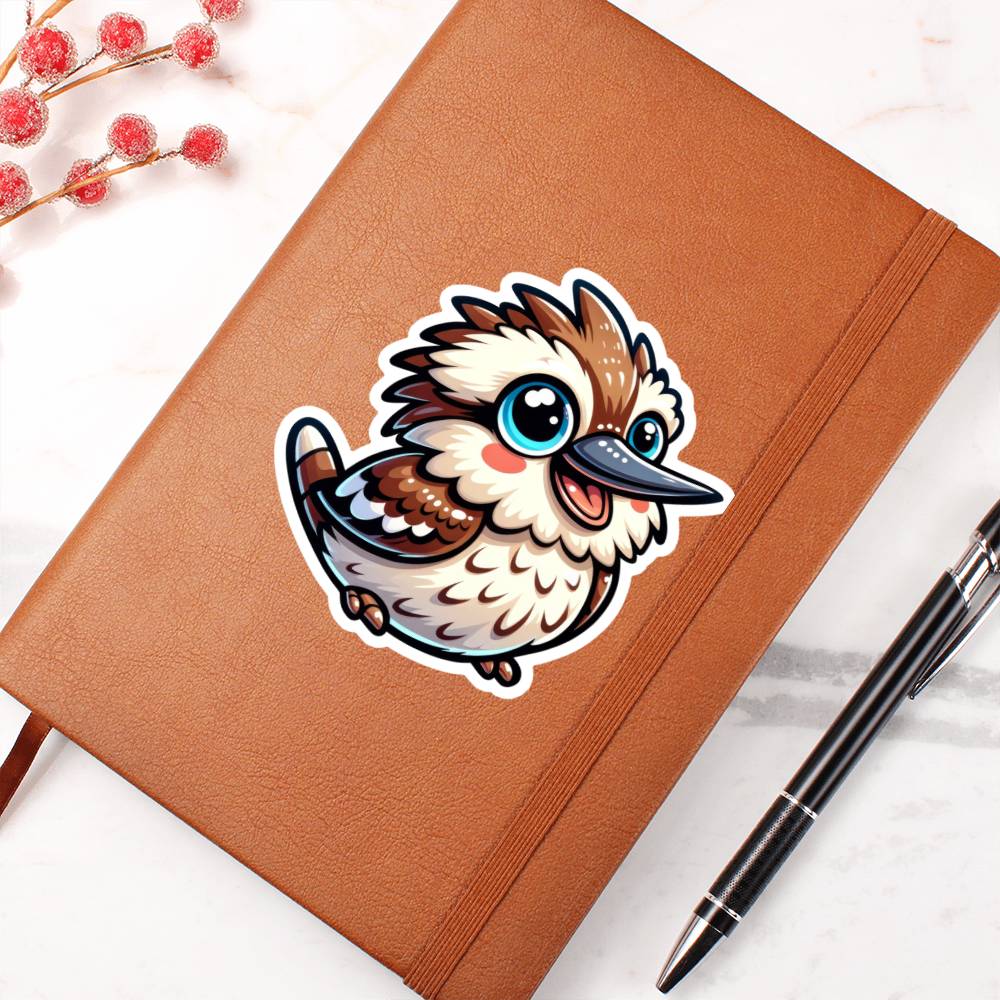 Cute Kookaburra sticker 81 - Vegan Leather Journal